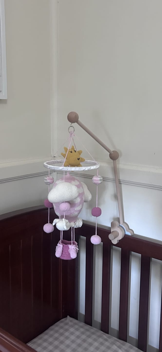 Customer photo review of Baby Wooden Crib Mobile Brackets