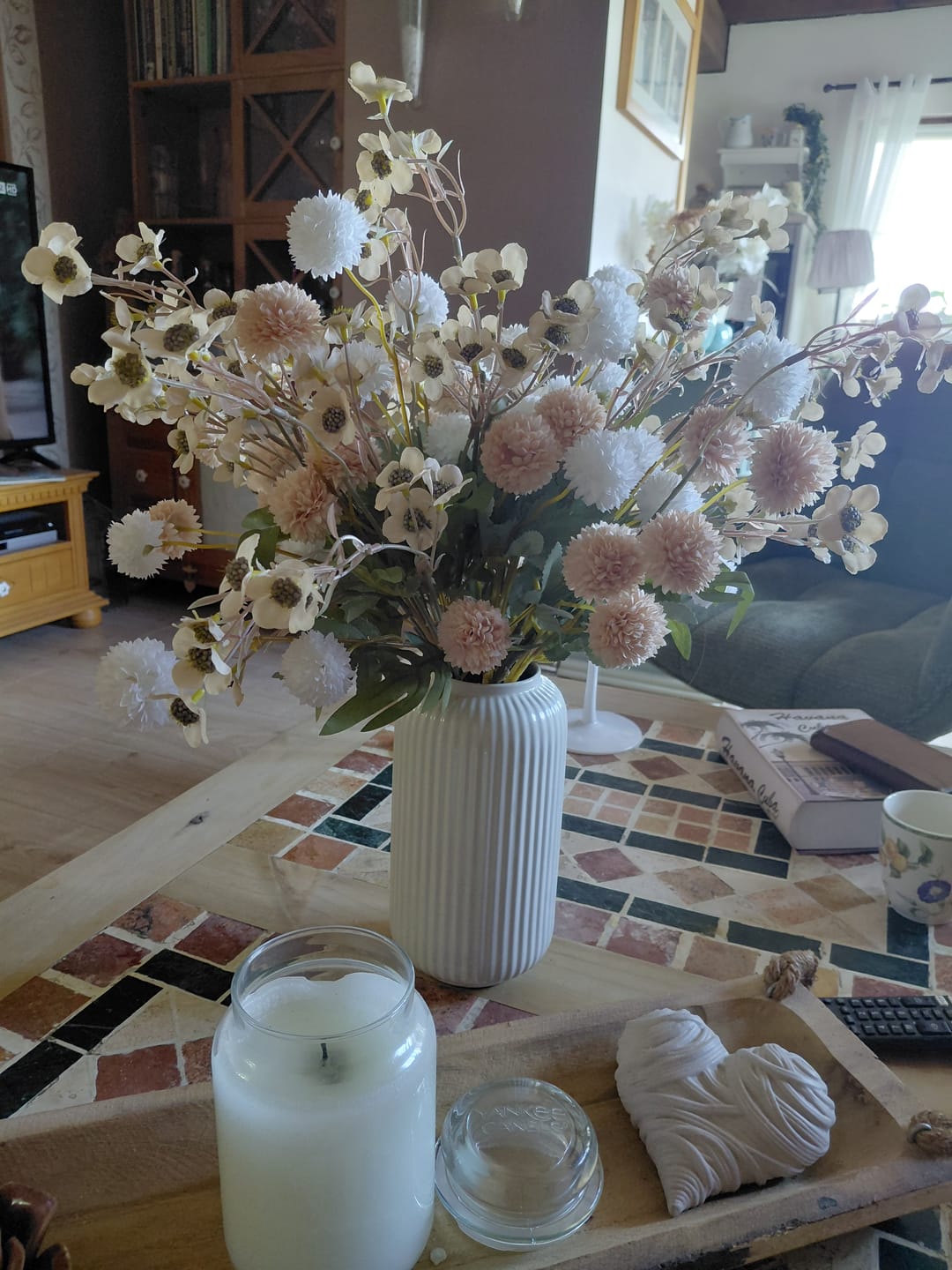 Customer photo review of Wax Arrangement - Beige mix