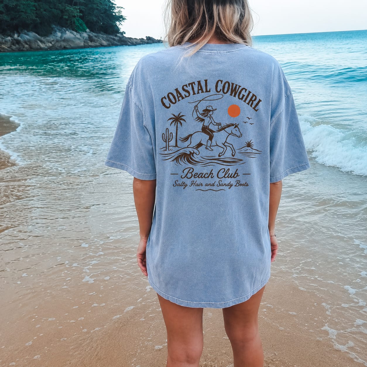 Customer photo review of Coastal Cowgirl Club Washed Print Tee