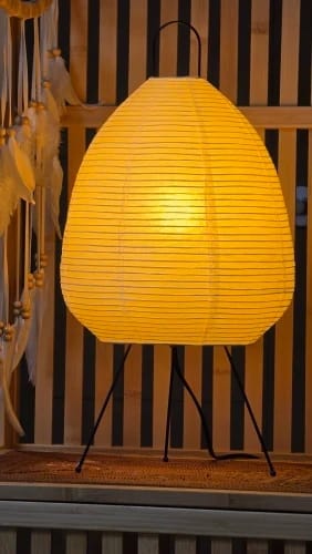 Customer photo review of Japanese Paper Lantern Floor Lamp | Stand Light for Home