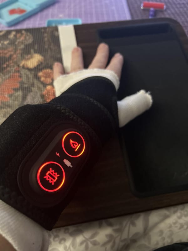 Customer photo review of ZyaVie™ 3-in-1 Red Light Wrist Wrap
