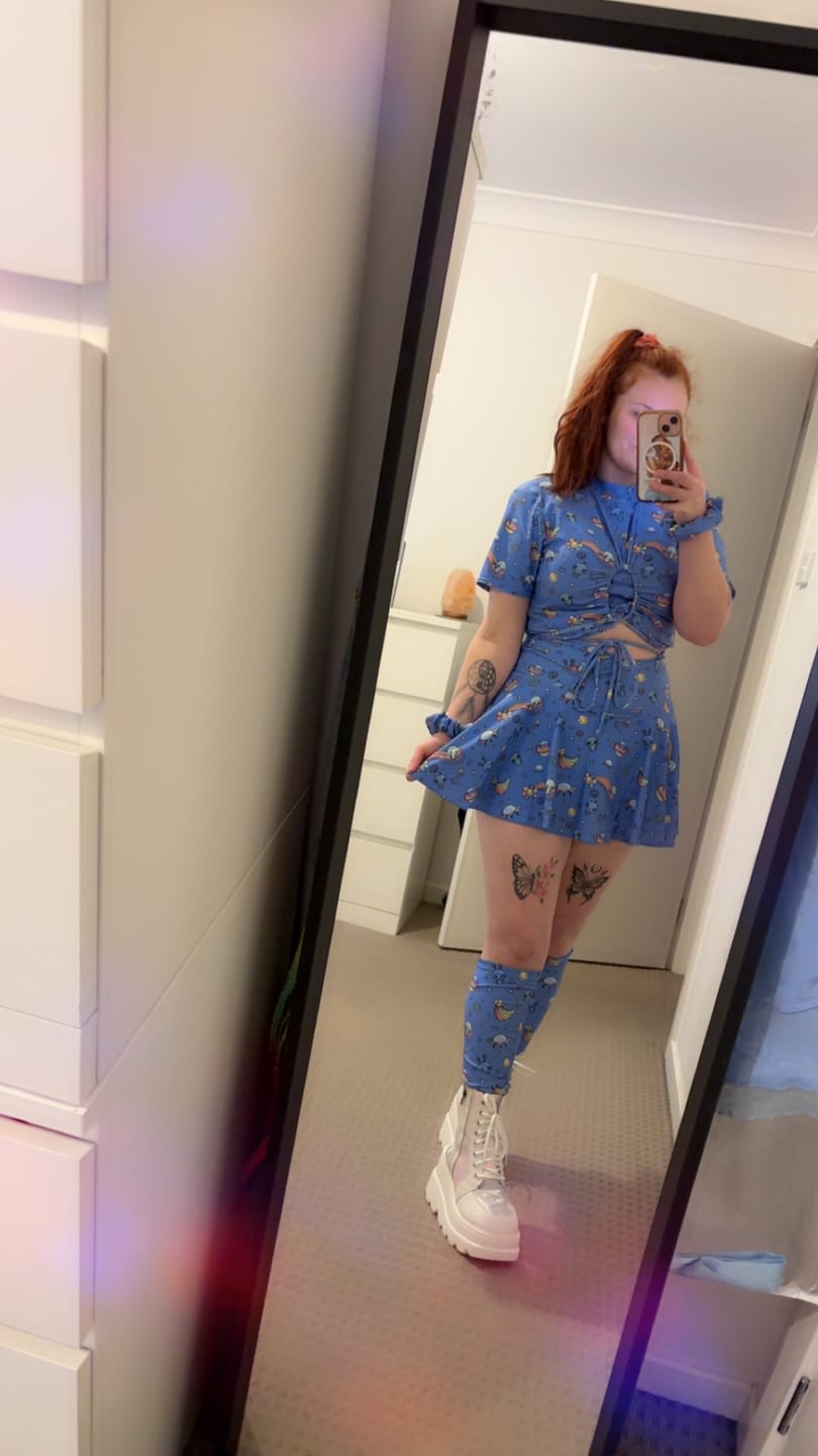 Customer photo review of Purple Alien A-line Pocket Skort
