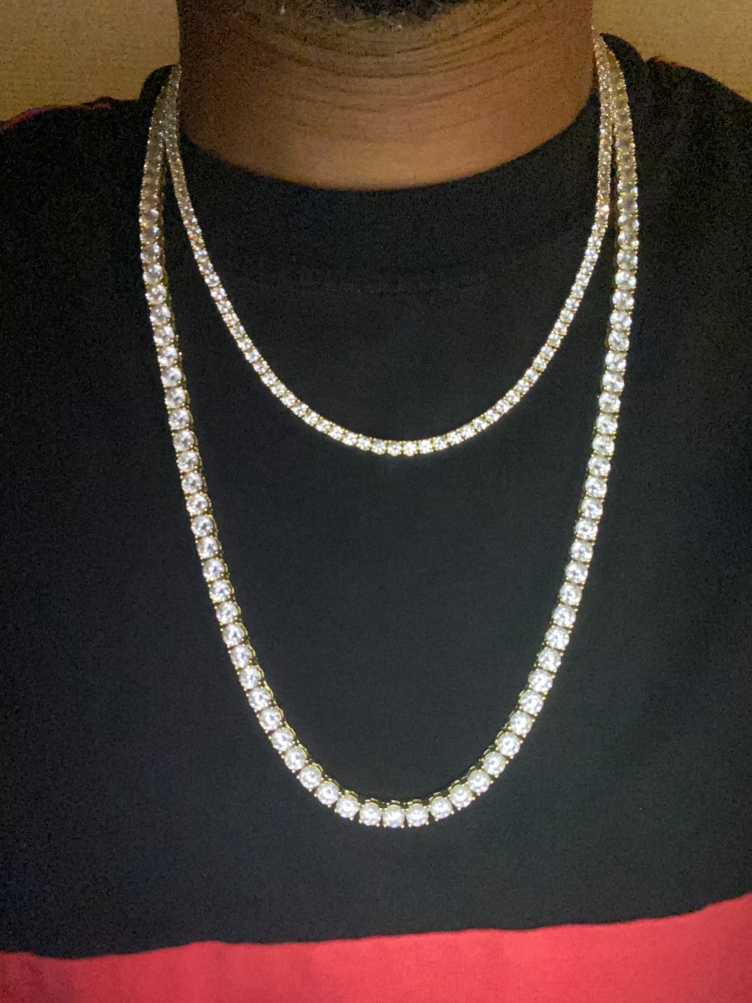 Customer photo review of 3mm Diamond Tennis Chain - 14k Gold