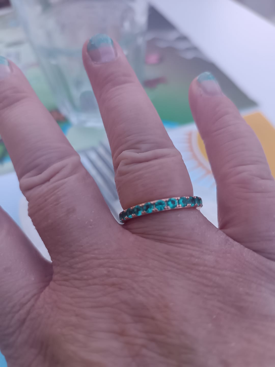 Customer photo review of Anello Veretta con Cubic Zirconia