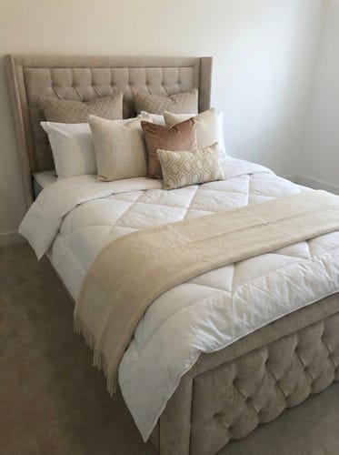 Customer photo review of Churchill Bumber Square Wingback Bed