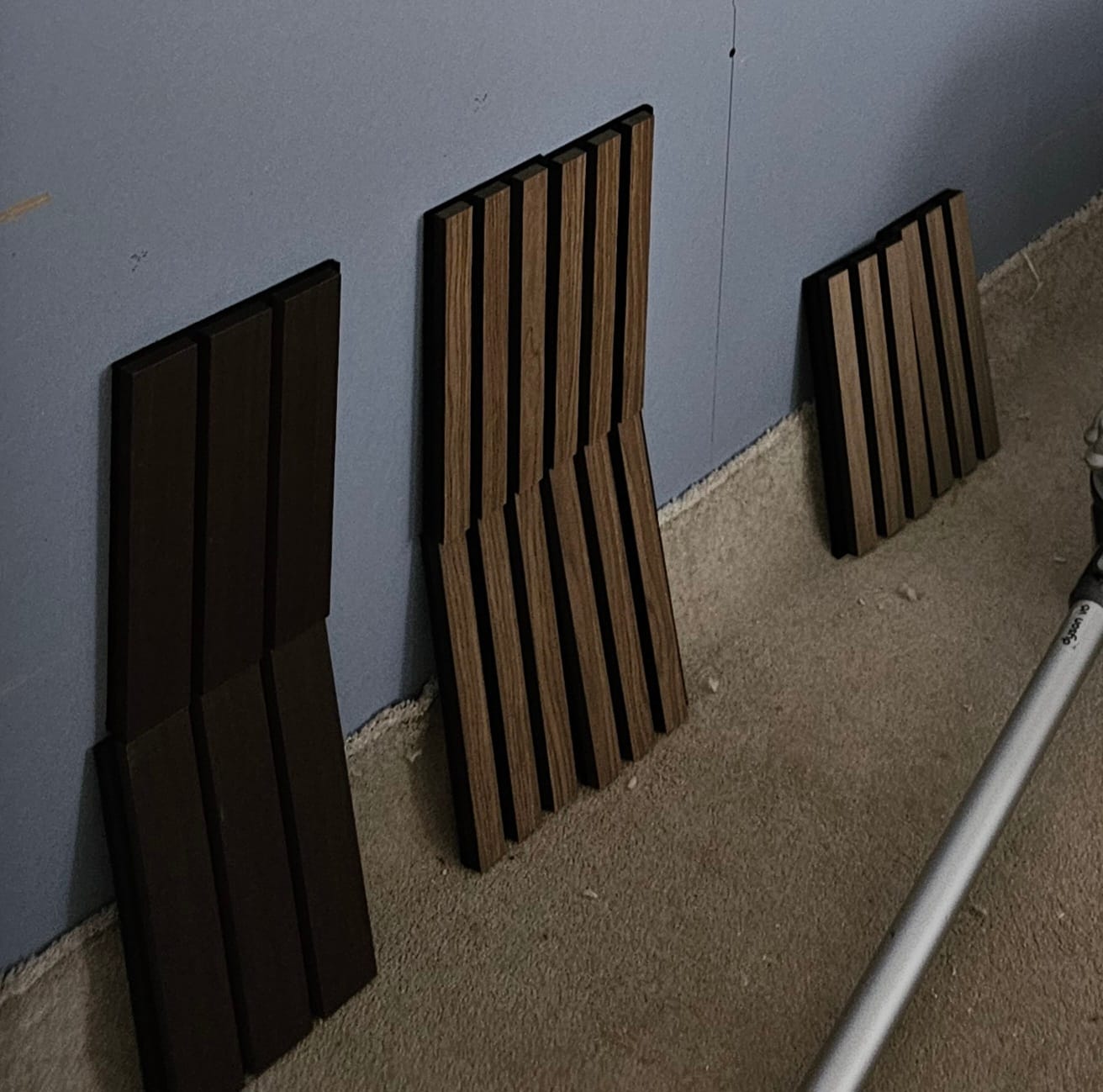 Customer photo review of SlatWall Acoustic Deep Walnut Sample