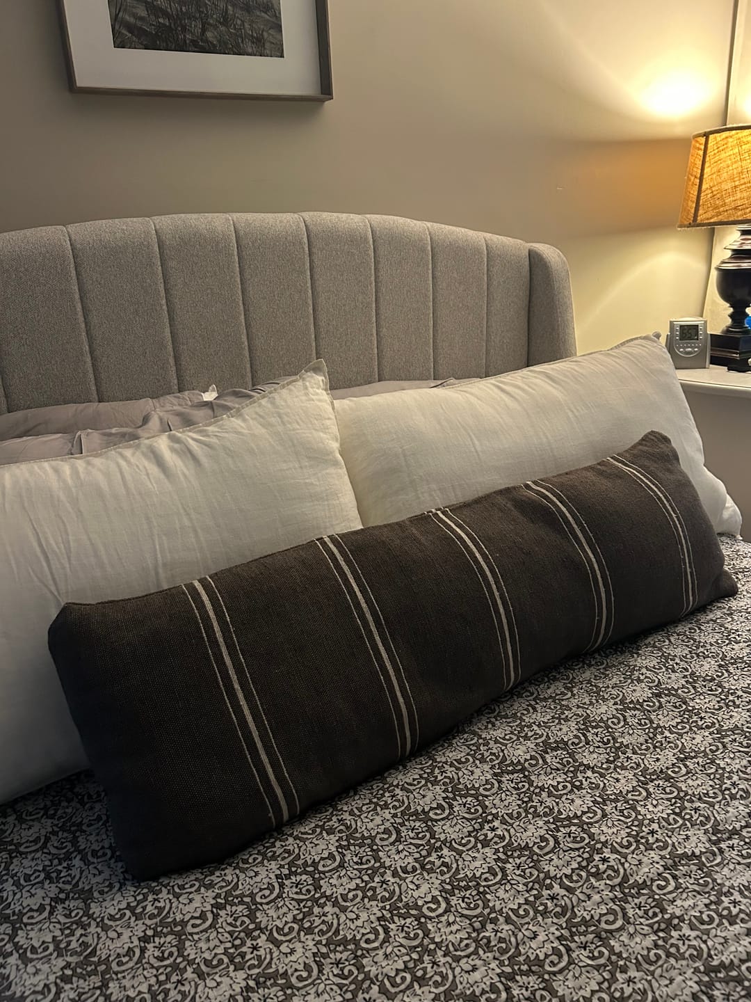 Customer photo review of Ollie in Warm Charcoal - Lumbar 12x40"