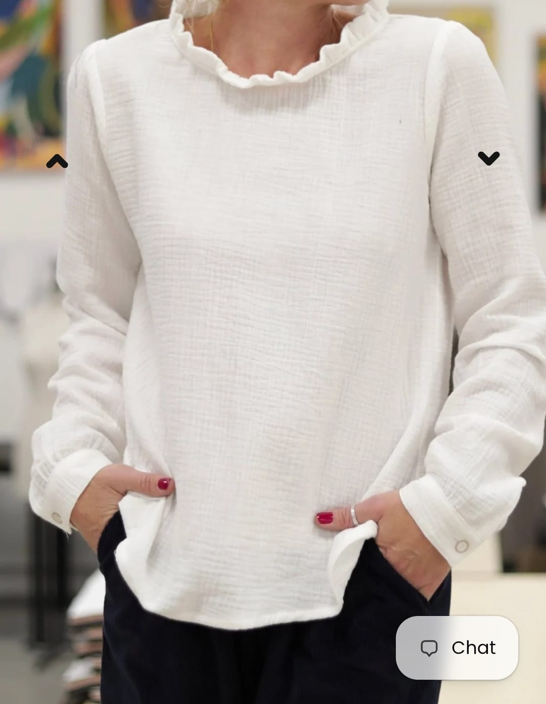 Customer photo review of Blouse  Fantine - Double gaze de coton blanc cassé