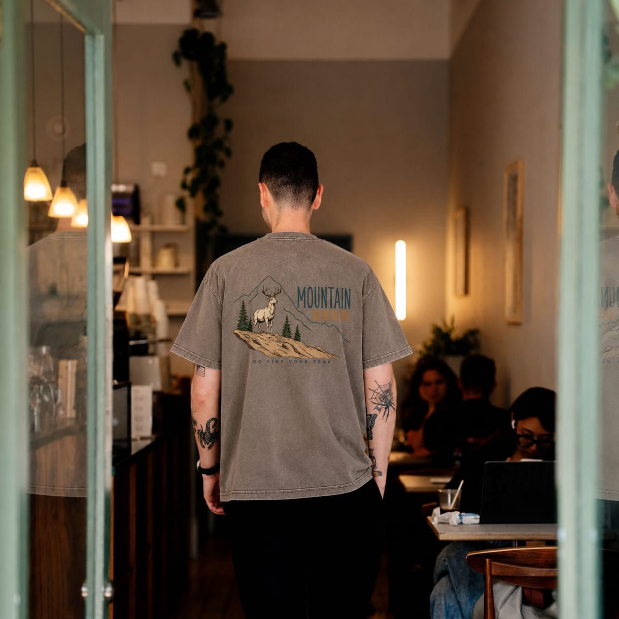 Customer photo review of Go Find Your Peak Washed Print Tee