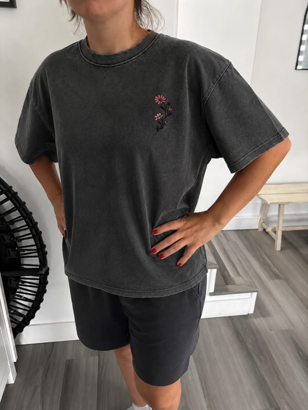 Customer photo review of Stay Loyal to Your Own Peace Washed Print Tee