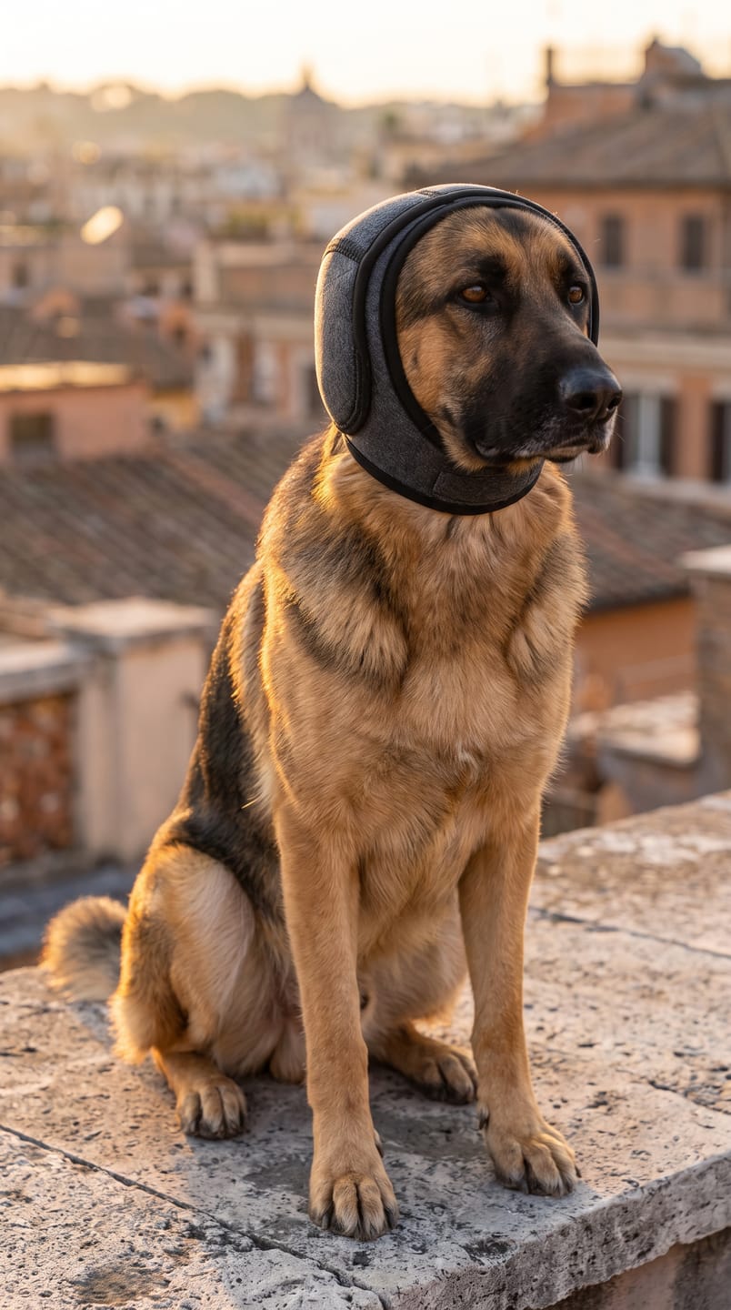Customer photo review of Orejeras Calmantes para perros