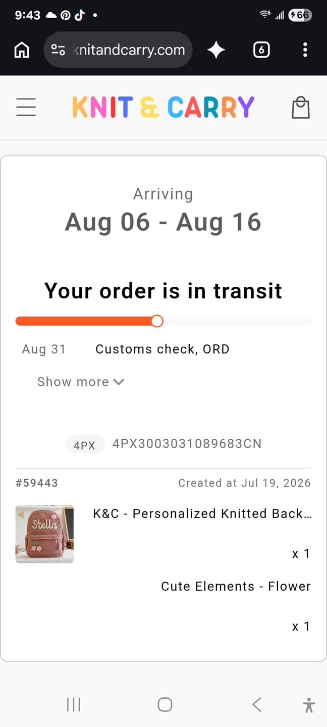 Customer photo review of K&C - Personalized Knitted Backpack