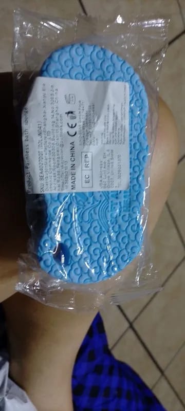 Customer photo review of Avorelio Gentle Exfoliating Bath Sponge