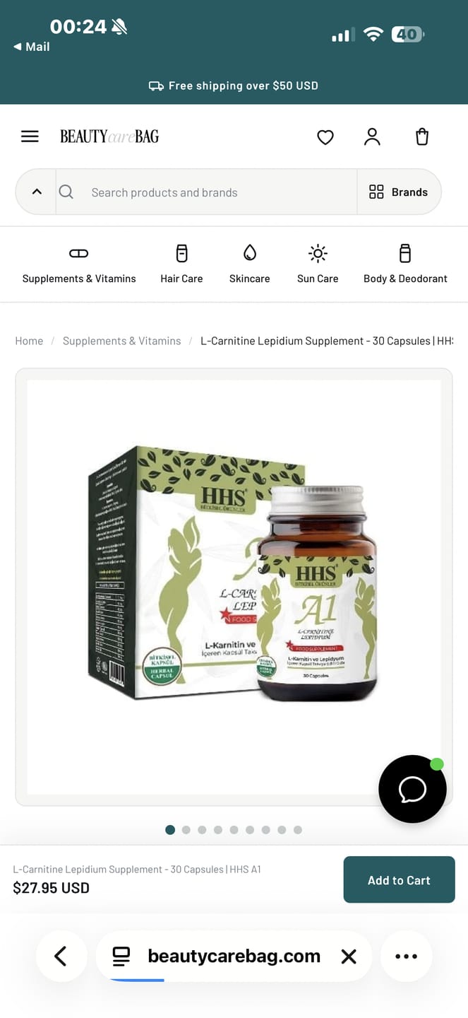 Customer photo review of L-Carnitine Lepidium Supplement - 30 Capsules | HHS A1