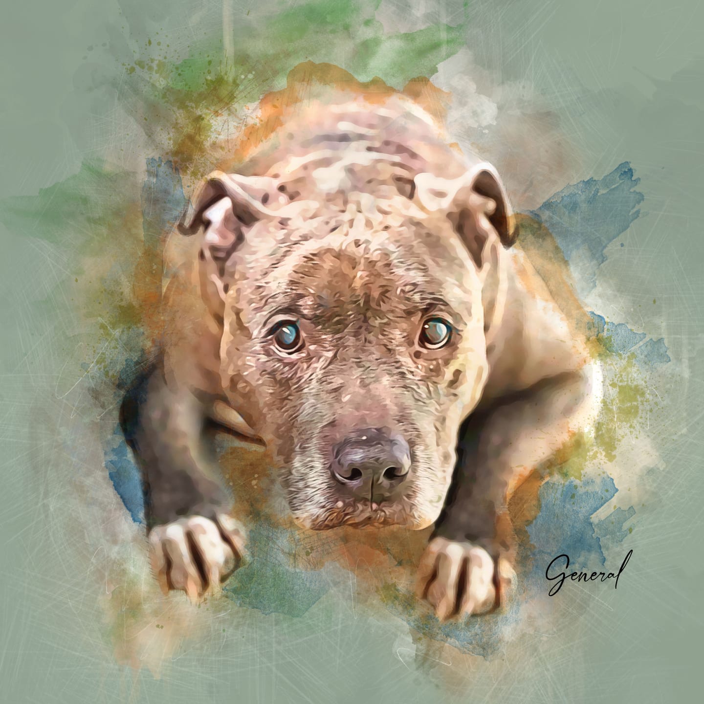 Customer photo review of Watercolor Pet Portrait - Contemporary Neutral