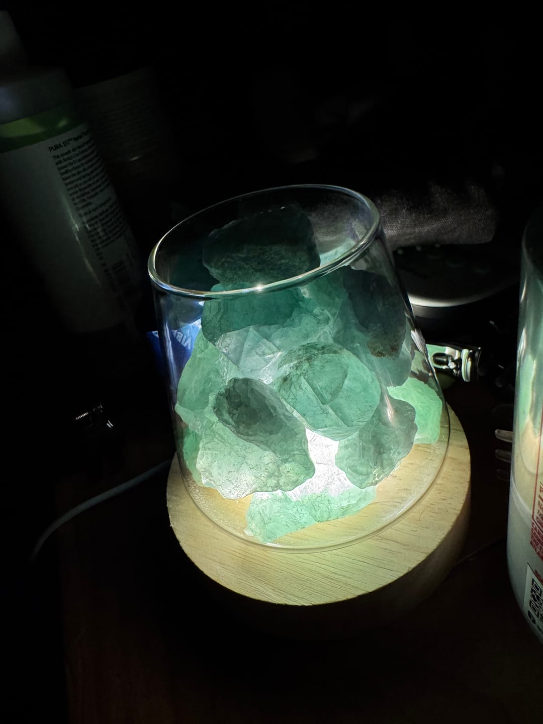 Customer photo review of Raw Gemstone Essential Oil Diffuser With Light