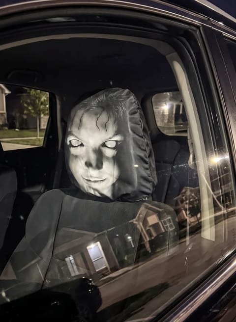 Customer photo review of Headboard cover horror