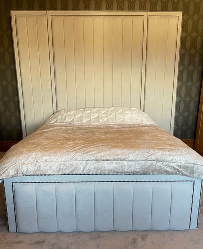 Customer photo review of Harold Wide Headboard Panelled Stripe Bed
