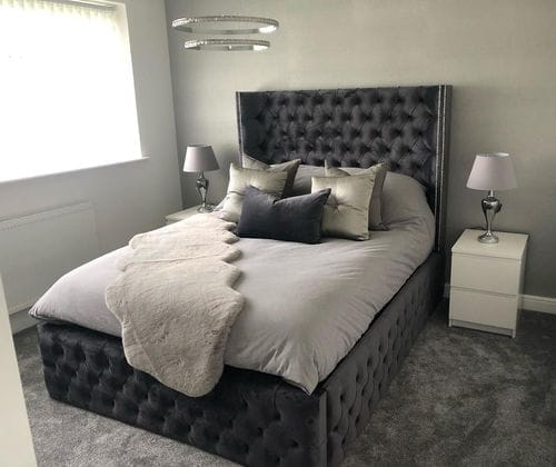 Customer photo review of Kinsley Curve Winged Designer Bed