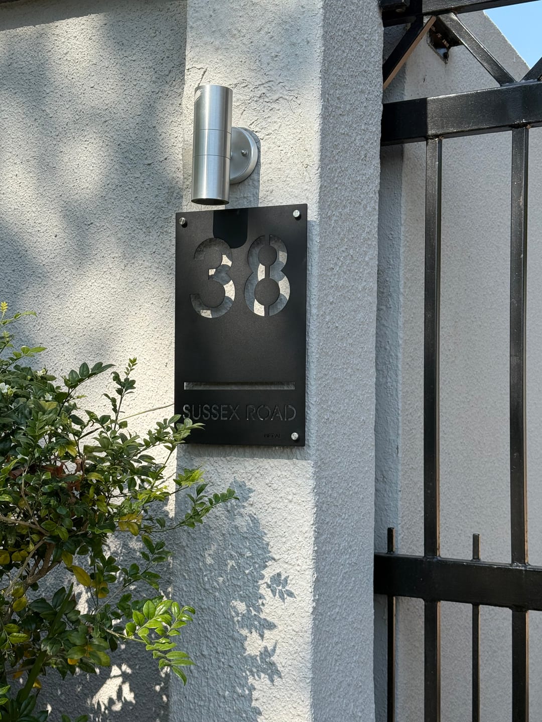Customer photo review of The Monoline Metal House Number