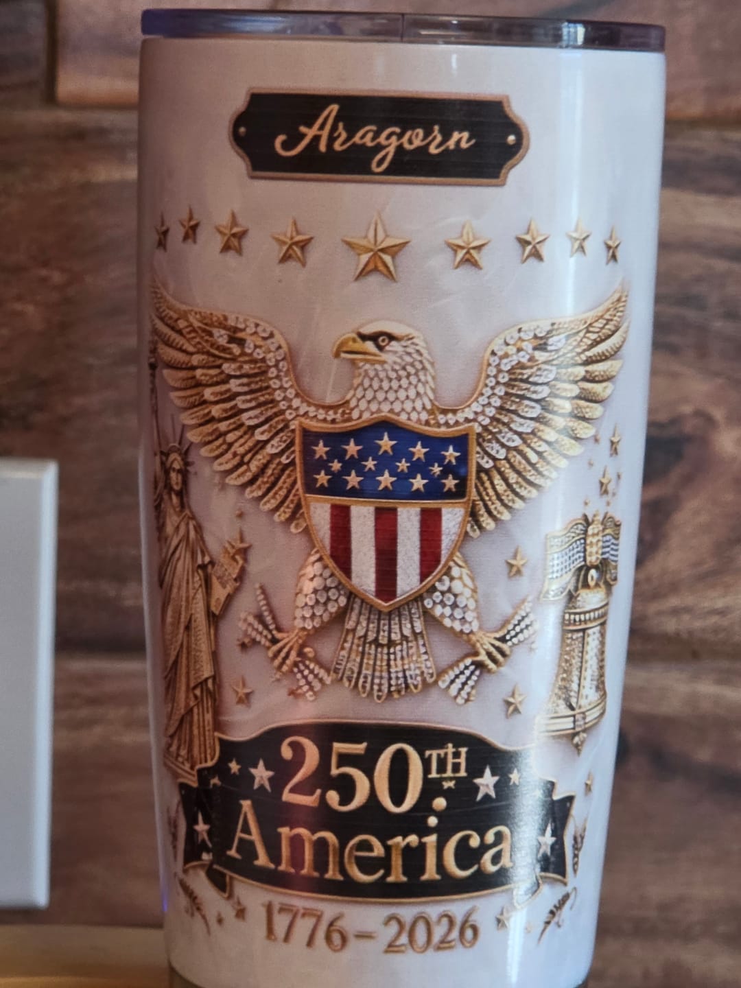 Customer photo review of Personalized 250th America Tumbler, 1776-2026 Patriotic Independence Day Gift
