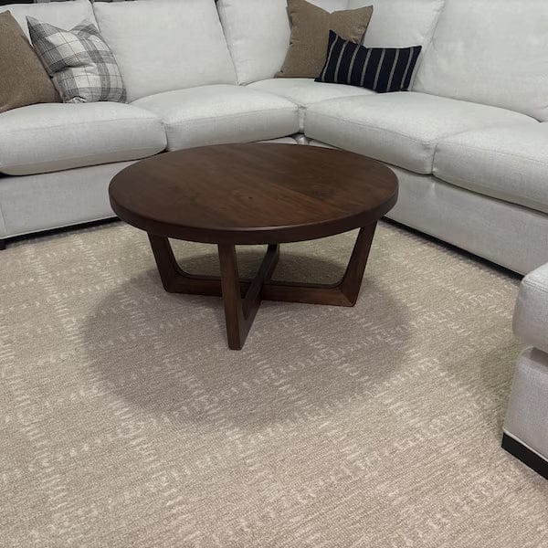 Customer photo review of Muse Round Cocktail Table - Solid Walnut Wood - Mid Century Modern Design