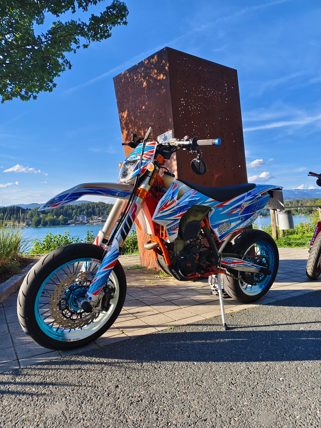 Customer photo review of Supermoto Axle Sliders (Crash Pegs, Easy to Install)