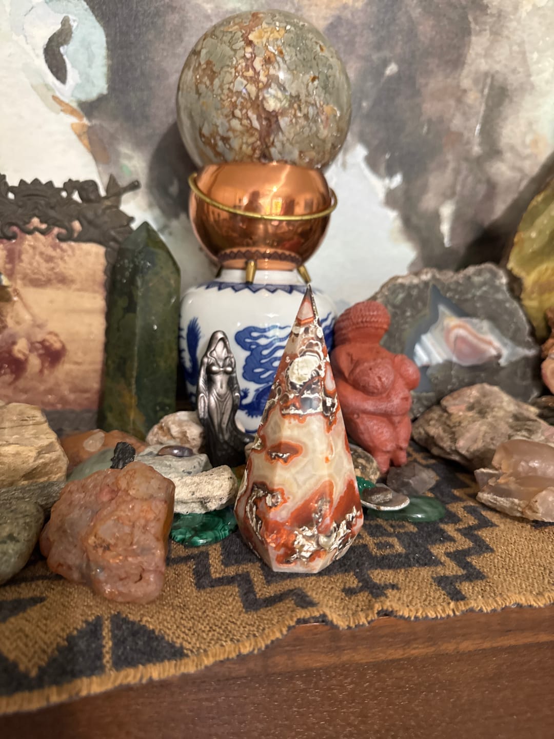 Customer photo review of Unique,A Slightly Imperfect Natural Crystal Money Agate Diamond Tower