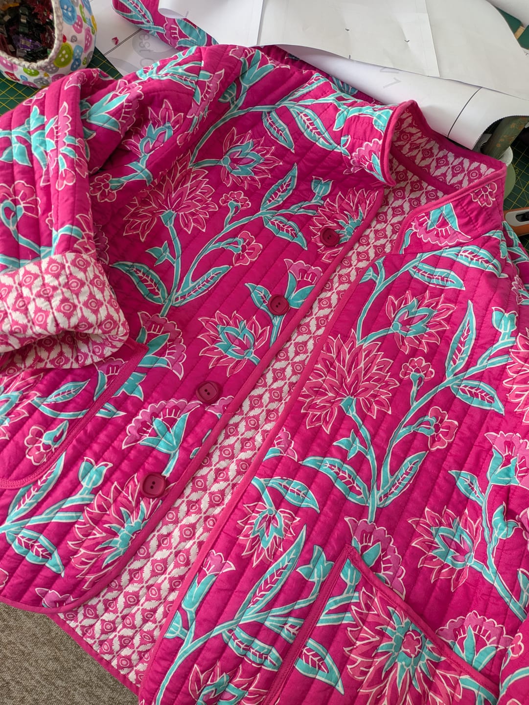 Customer photo review of Garden Mosaic Quilted Cotton Fabric