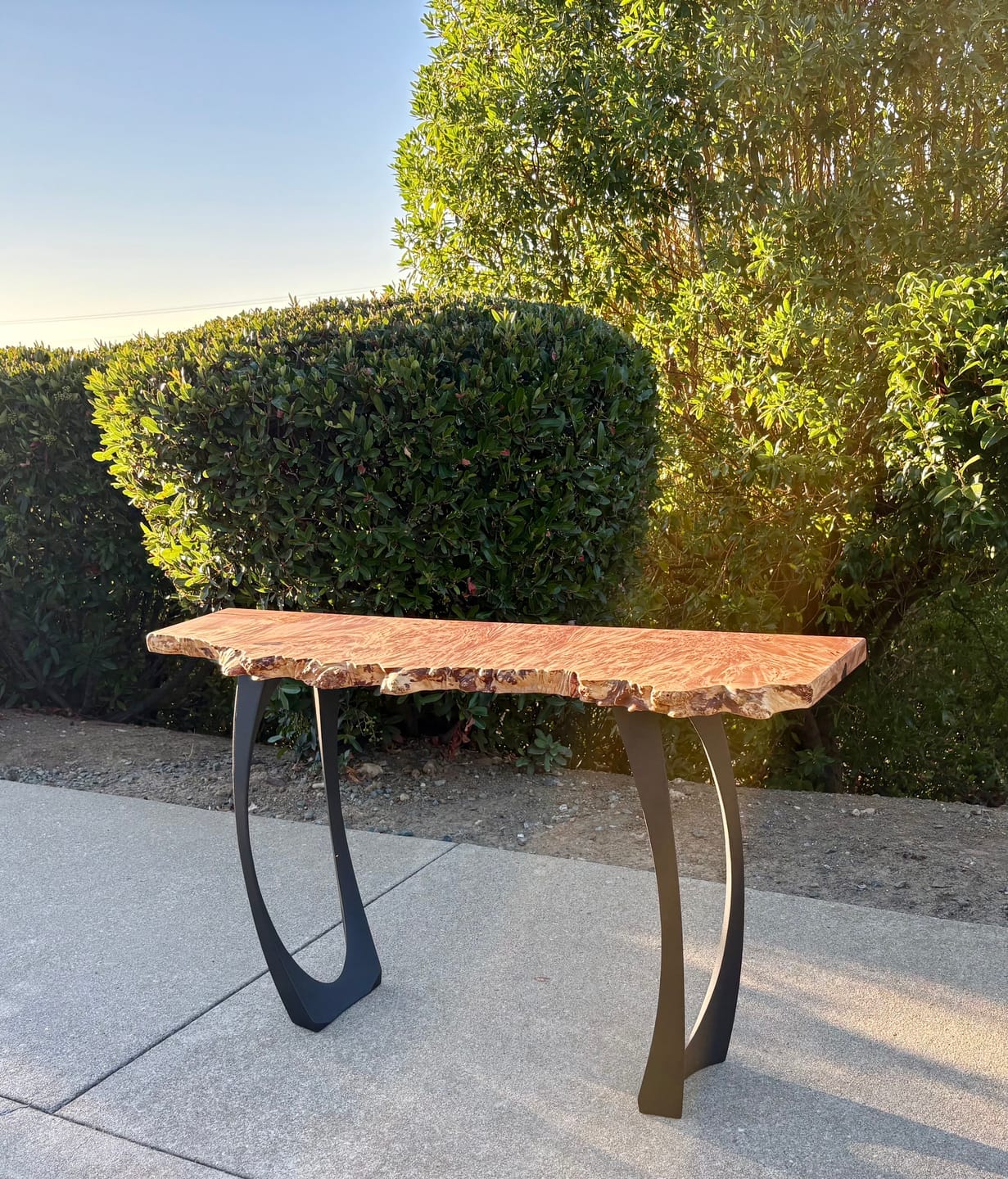 Customer photo review of Console Table Legs 211/204 Cleo 28'' H Modern Design for Live Edge Wood Slap Woodworking