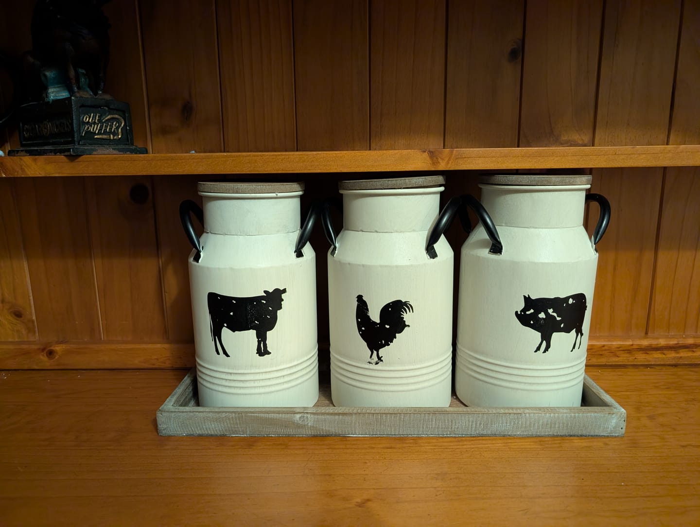 Customer photo review of The Petite Ferme Set French Provincial Farmhouse Milk Can Vases with Tray (Set of 3)