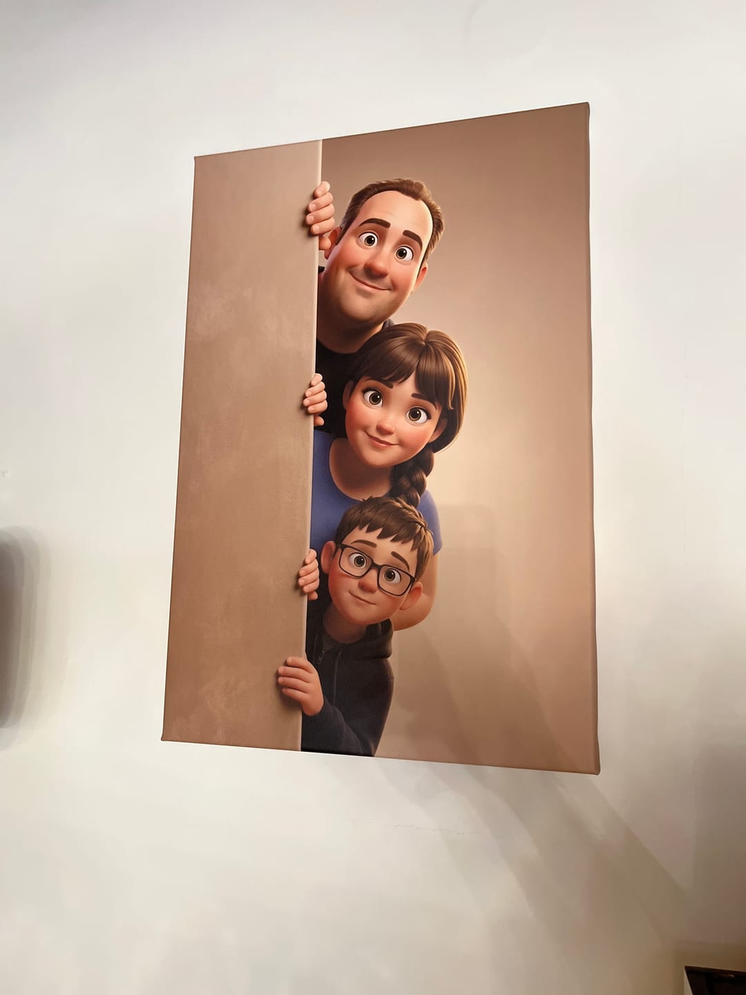 Customer photo review of Personalisierte Leinwand - Animiert hinter der Wand