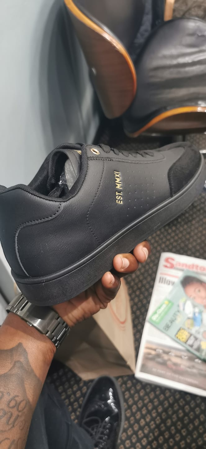 Customer photo review of Urbanart Ease 1 Faux Wax / Faux Suede Sneaker - Black