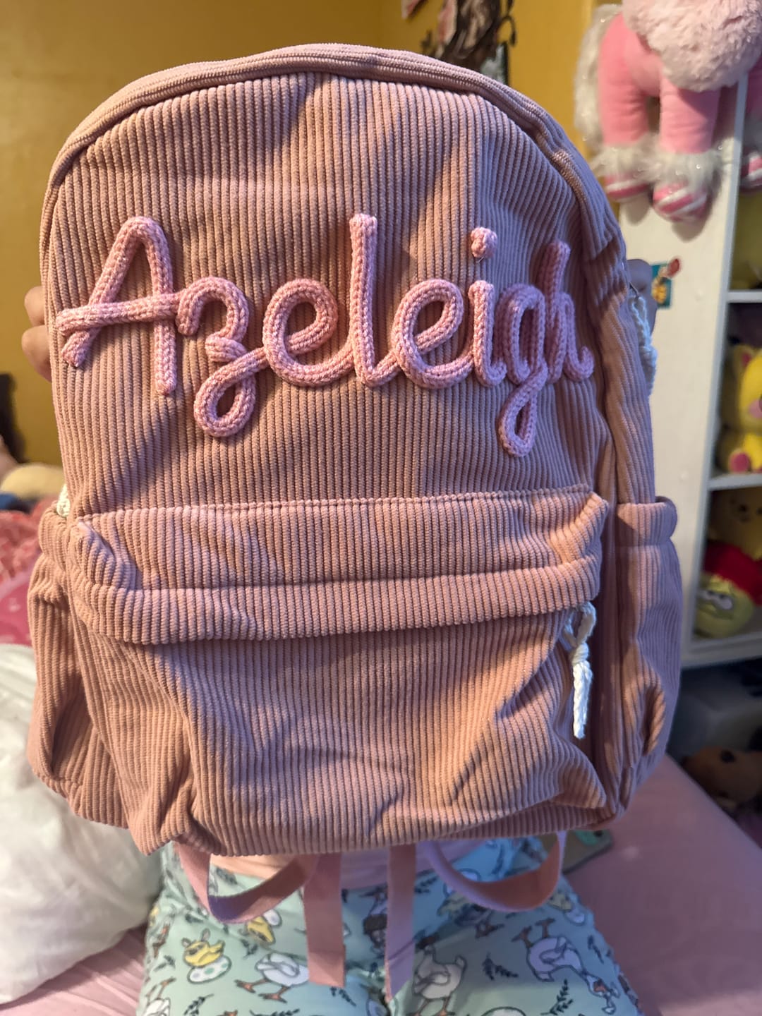 Customer photo review of K&C - Personalized Knitted Backpack