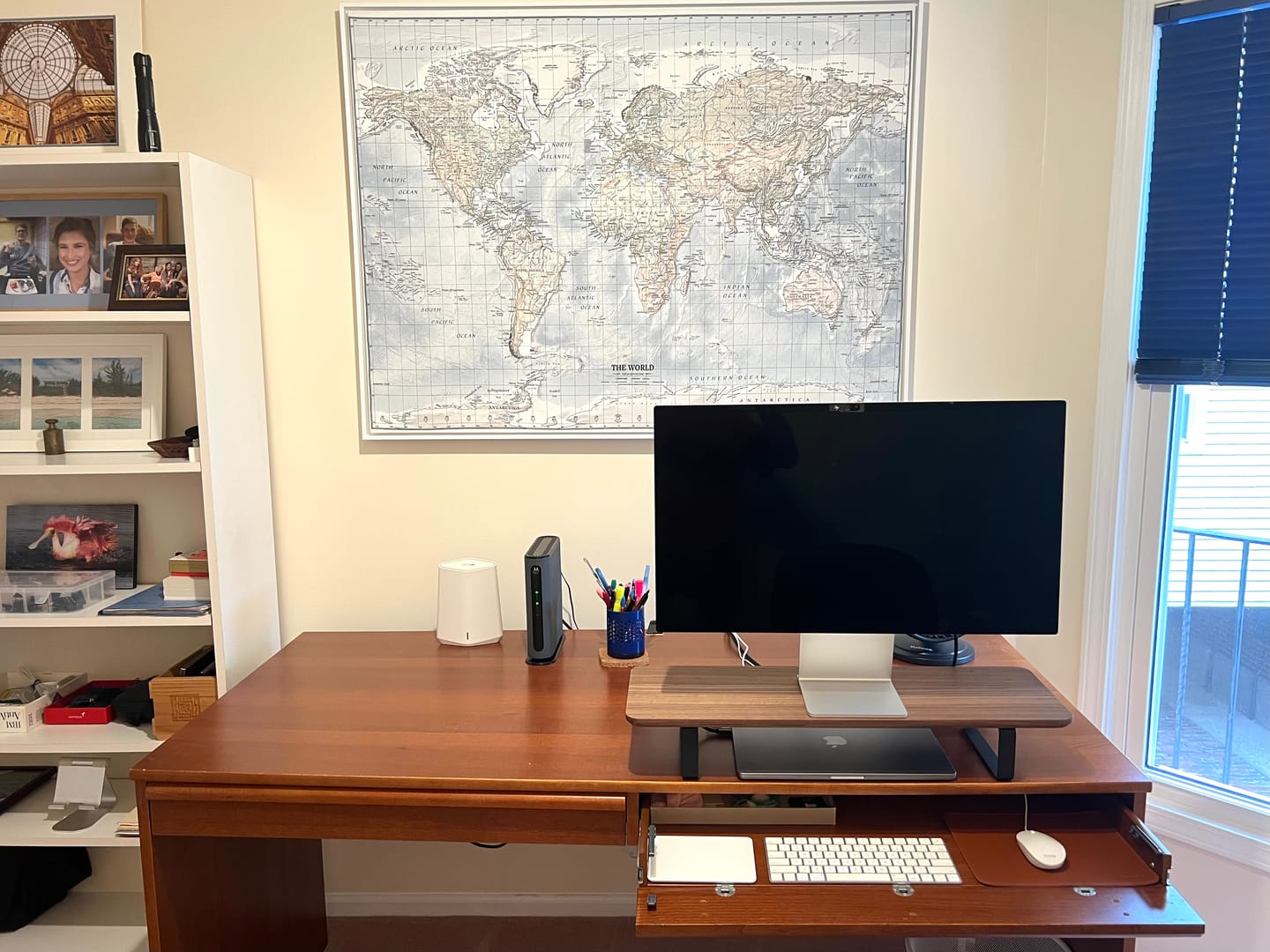 Customer photo review of Modern World Map by Ray&Co, 2026: Borders and Capitals, Gall Projection, Bathymetry