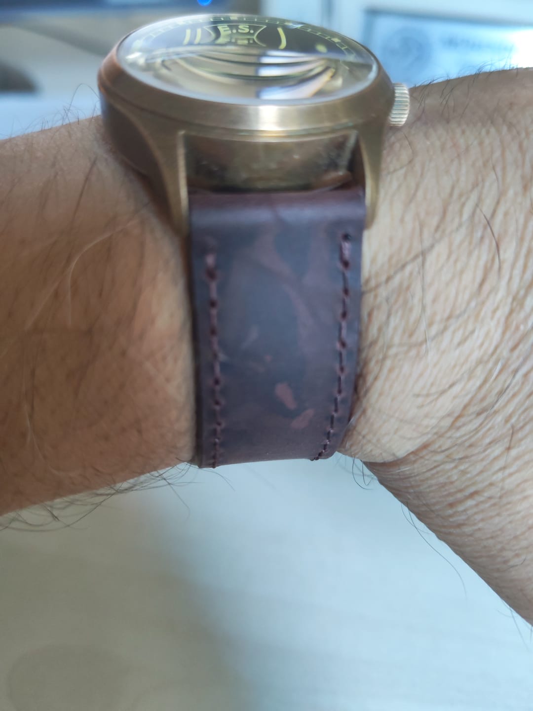 Customer photo review of Klasik Saat Deri Kordon Saat Kayışı Kahve - Crazy