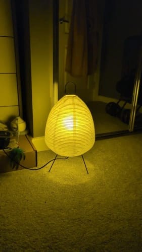 Customer photo review of Japanese Paper Lantern Floor Lamp | Stand Light for Home
