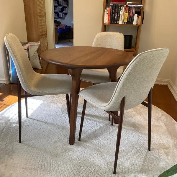 Customer photo review of Sidney Circular Walnut Dining Table | Mid Century Modern