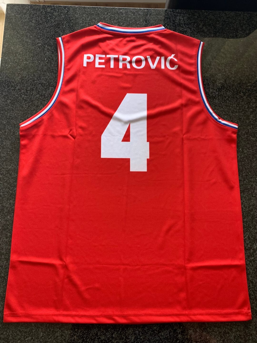 Customer photo review of Drazen Petrovic Croatia National Team Basketball Jersey Retro