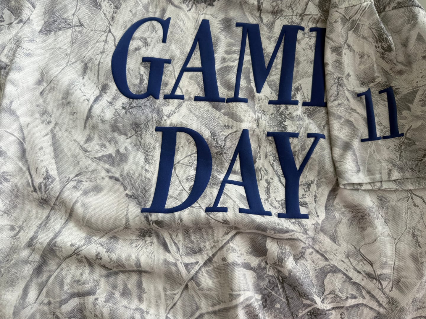 Customer photo review of Custom Camo Puff Print Gameday Shirt Sweatshirt -Best Gift For Sports Lovers | Game Day Wear