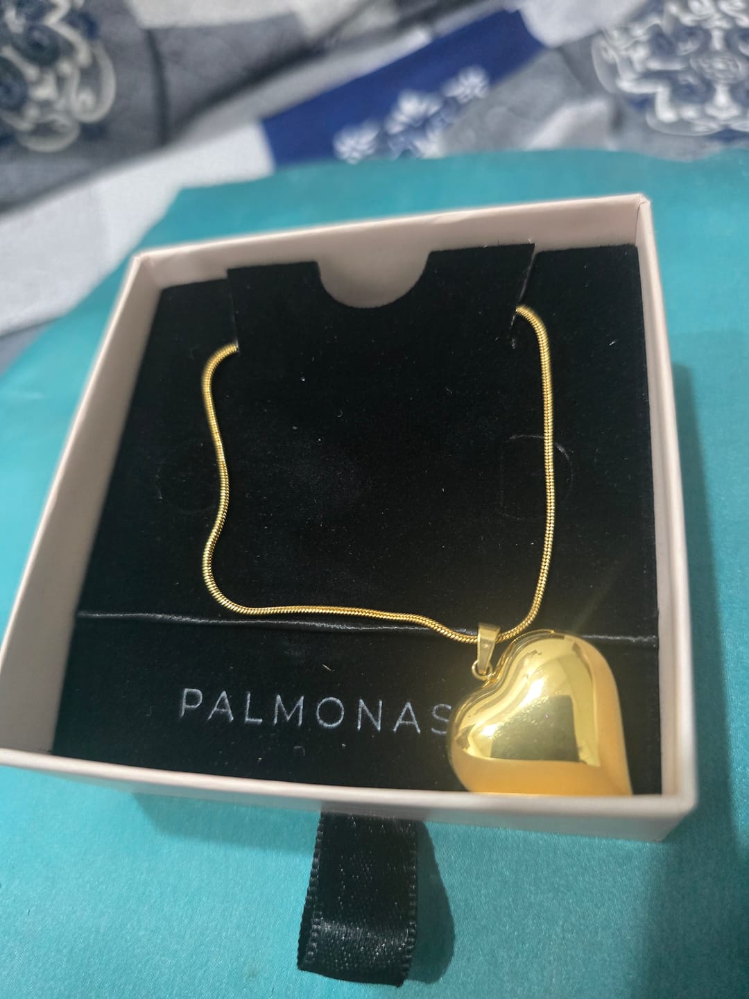 Customer photo review of Heart Pendant Gold Chain Necklace