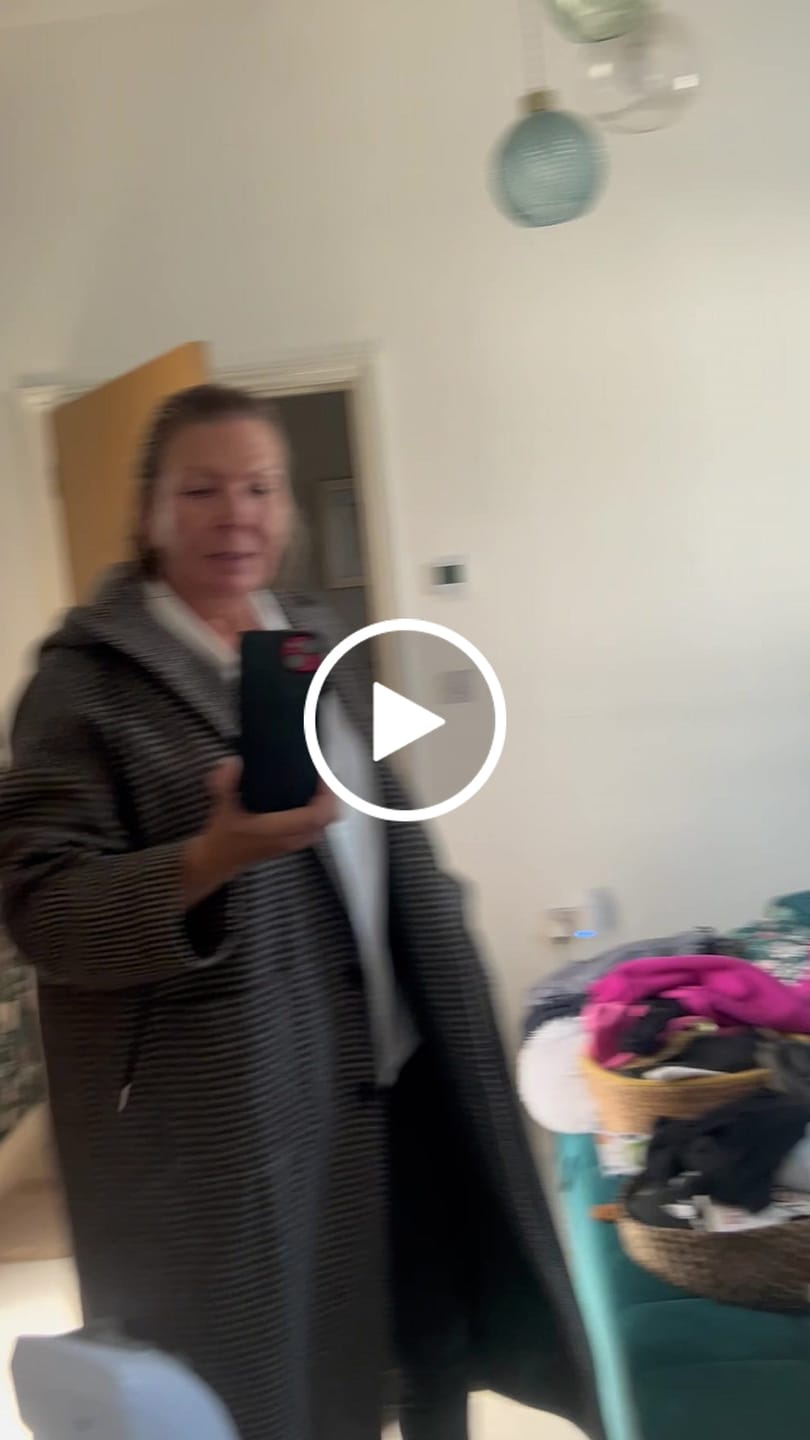 Customer video review of Plus Size Women Vintage Winter Stripe Hooded Coat