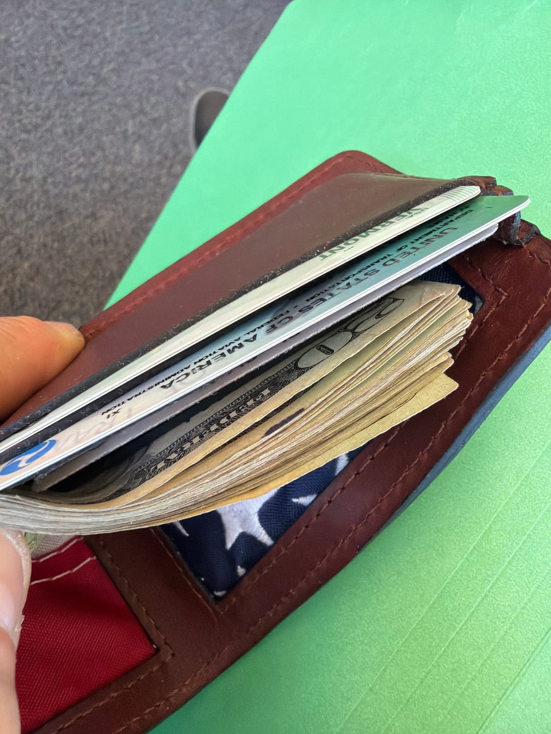 Customer photo review of Old Glory Wallet