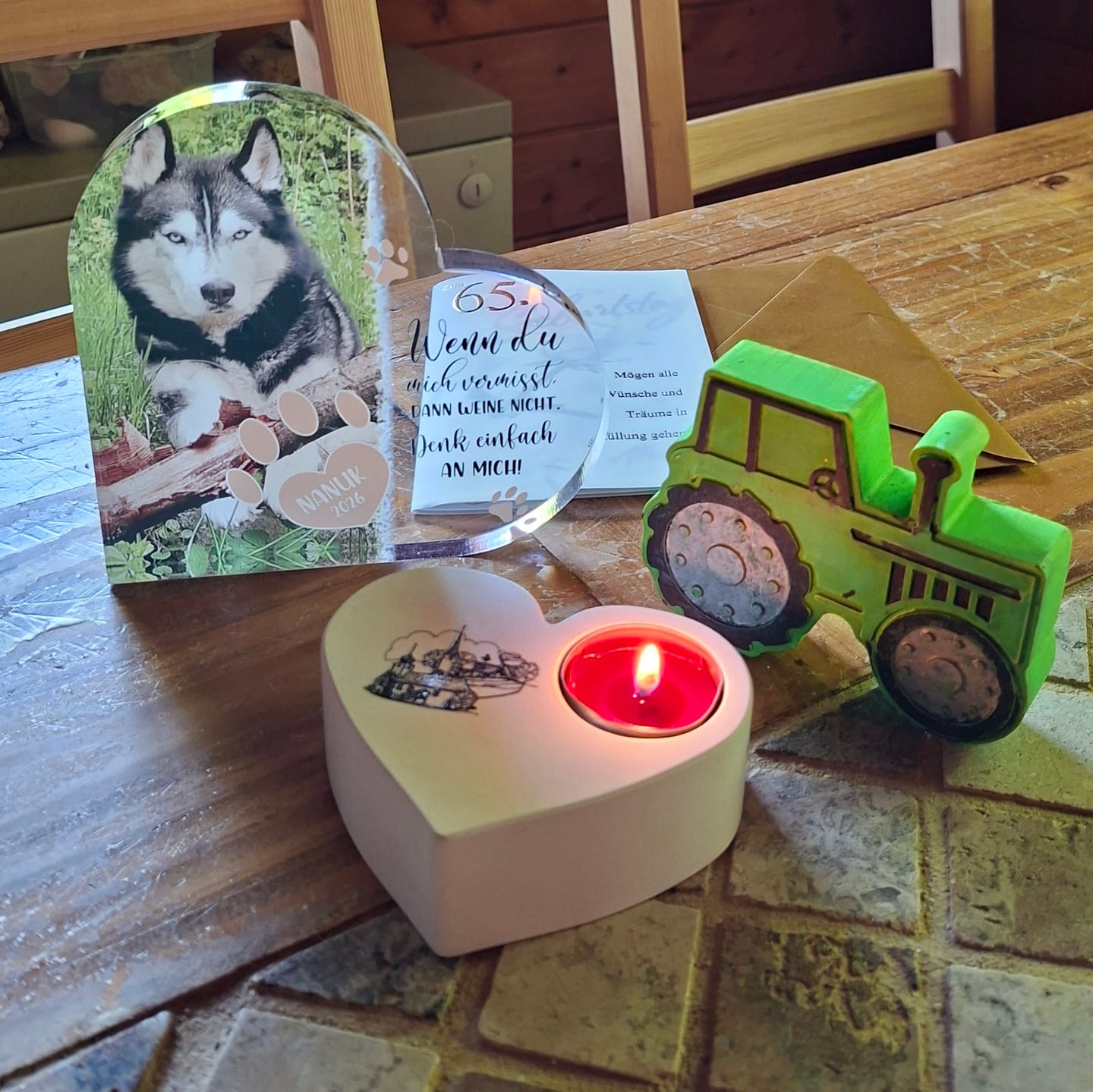 Customer photo review of Personalisiertes Glasherz - Wenn du mich vermisst