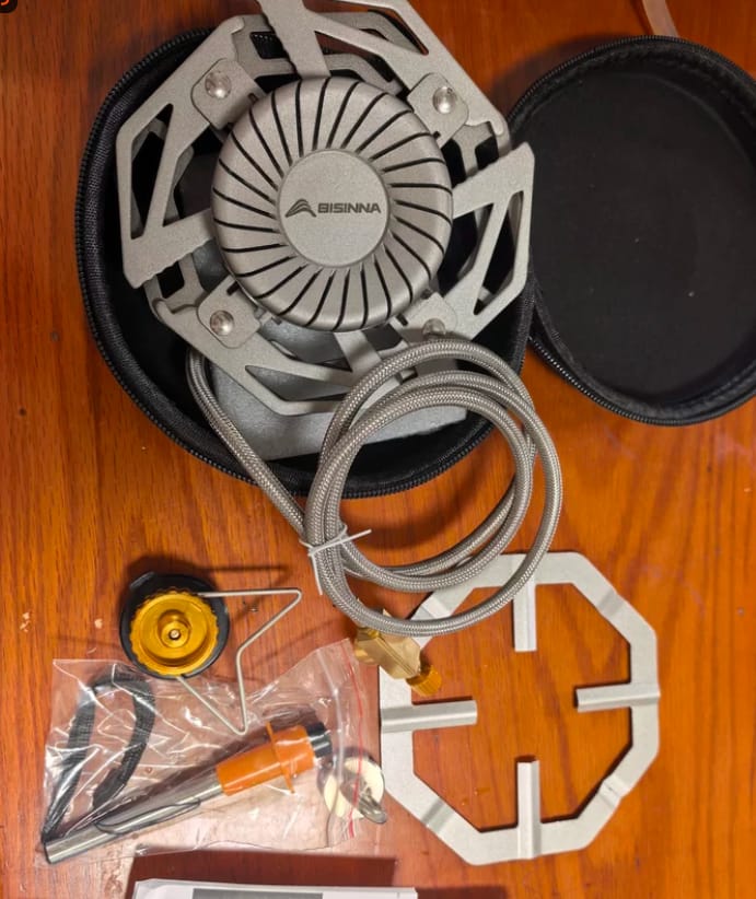 Customer photo review of Portable Split-Type Camping Gas Stove Outdoor Cassette Burner Flying Saucer Tea Cooking Stove for Camping Picnic Hiking