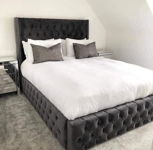 Customer photo review of Kinsley Curve Winged Designer Bed