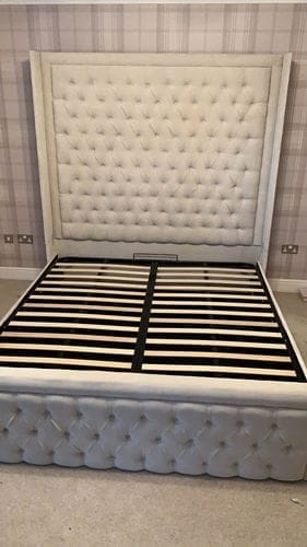 Customer photo review of Churchill Bumber Square Wingback Bed