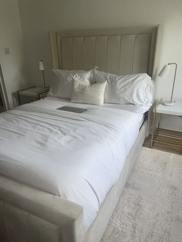 Customer photo review of Savoy Bumber Stripe Panel Line Winged Bed