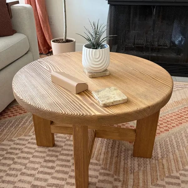 Customer photo review of Harlow Round Wood Coffee Table - Farmhouse Style