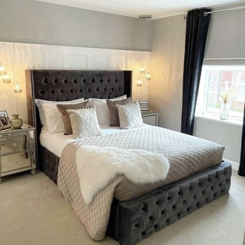 Customer photo review of Dora Wingback Chesterfield Designer Bed